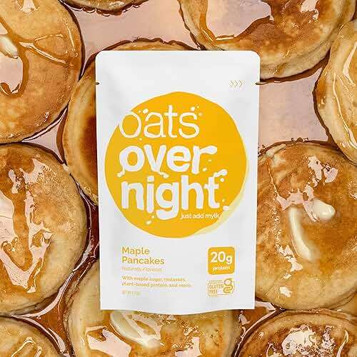 Oats Overnight - Maple Pancakes - Vegan, 20g Protein, High Fiber Breakfast Shake - Gluten Free, Non GMO Oatmeal (2.5 oz per meal) (8 Pack) - Image 6
