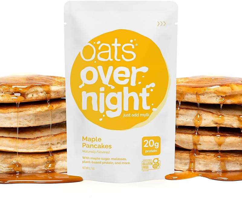 Oats Overnight - Maple Pancakes - Vegan, 20g Protein, High Fiber Breakfast Shake - Gluten Free, Non GMO Oatmeal (2.5 oz per meal) (8 Pack) - Image 7