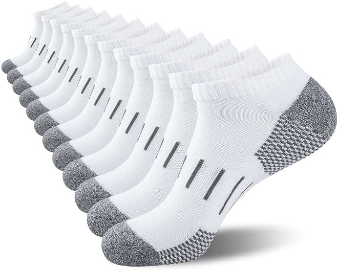Heatuff Mens Athletic Ankle Socks Moisture Wicking Cushion Running Low Cut Sock 6 Pack - Image 1