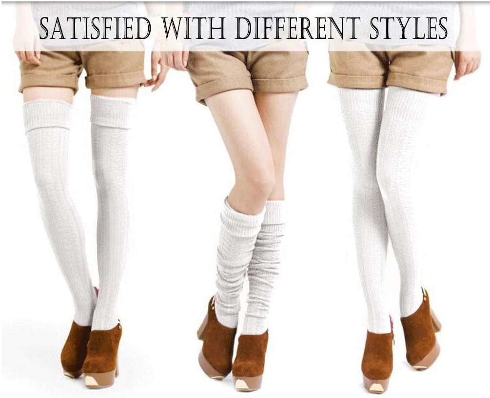 Joyingtwo Plus SizeThigh High Socks for Women Cotton Over the Knee Stockings Leg Warmers - Image 3