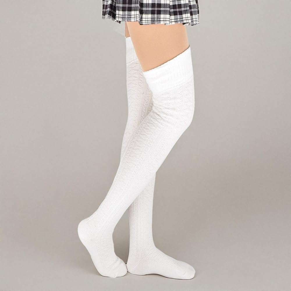 Joyingtwo Plus SizeThigh High Socks for Women Cotton Over the Knee Stockings Leg Warmers - Image 8