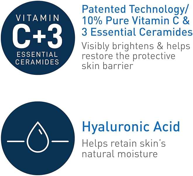 CeraVe Vitamin C Serum for Face with 10% Pure Vitamin C, Hyaluronic Acid & 3 Essential Ceramides, Skin Brightening Antioxidant Serum, Hydrates & Improves Skin Tone & Texture, Fragrance-Free, 1oz - Image 4