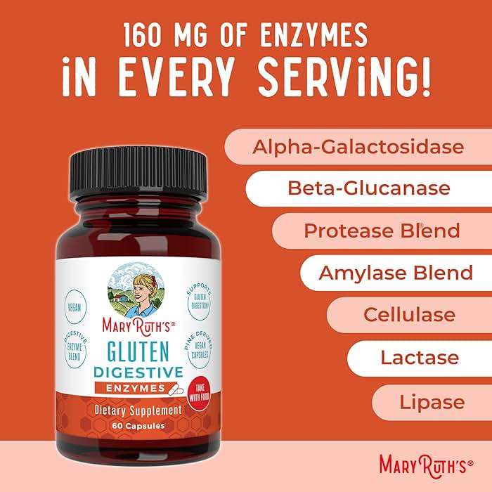 MARYRUTH'S Gluten Digestive Enzymes | Proprietary Enzyme Blend | Lactase | Glucoamylase | Protease | Cellulase | Alpha-Galactosidase | Pectinase | Phytase | Lipase | Vegan | Non-GMO | 60 Count - Image 7