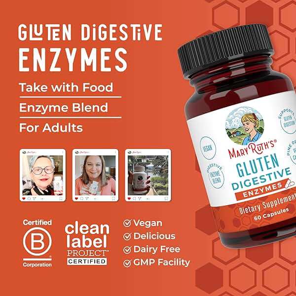 MARYRUTH'S Gluten Digestive Enzymes | Proprietary Enzyme Blend | Lactase | Glucoamylase | Protease | Cellulase | Alpha-Galactosidase | Pectinase | Phytase | Lipase | Vegan | Non-GMO | 60 Count - Image 8