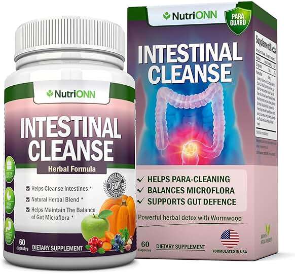 Intestinal Cleanse - All Natural Herbal Detox Formula - Full 10-Day Detox Program - Wormwood, Cranberry, Paul D'Arco, Goldenseal, Garlic, Black Walnut Hull, Echinacea and 10 Other Natural Ingredients - Image 1