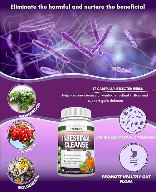 Intestinal Cleanse - All Natural Herbal Detox Formula - Full 10-Day Detox Program - Wormwood, Cranberry, Paul D'Arco, Goldenseal, Garlic, Black Walnut Hull, Echinacea and 10 Other Natural Ingredients - Image 4