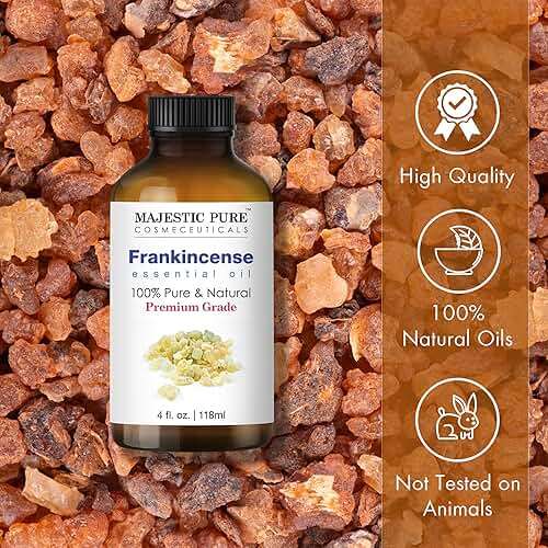 Majestic Pure Essential Oil with Glass Dropper - 100% Pure and Natural - Essential Oils for Diffuser, Aromatherapy, Soap and Candle Making, Frankincense Essential Oil, Frankincense Oil, 4 Fl Oz - Image 2