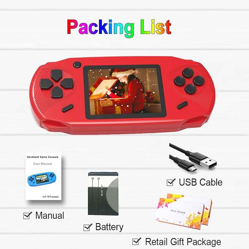 Beijue 16 Bit Handheld Games for Kids Preloaded 220 Retro Video Games, Red | 3.0" HD Screen, Rich Gameplay,USB-C Rechargeable, 6+Hrs Play, Portable Travel Toy for Car Flights,Boys Girls Birthdays Gift - Image 7