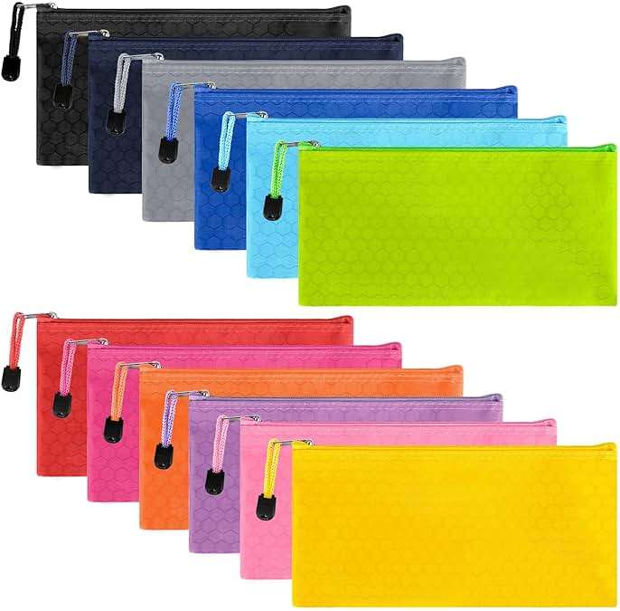 EOOUT 24pcs Pencil Pouch Bulk, Bill Size Zipper Pouches Pencil Case, Waterproof Pencil Bags for Office Supplies, Kids, Travel Accessories Stationery 12 Colors - Image 3