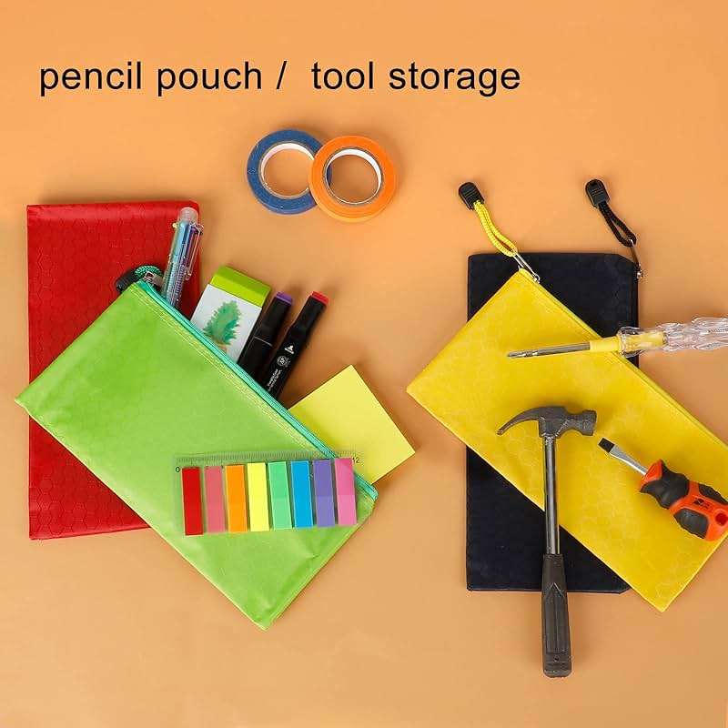EOOUT 24pcs Pencil Pouch Bulk, Bill Size Zipper Pouches Pencil Case, Waterproof Pencil Bags for Office Supplies, Kids, Travel Accessories Stationery 12 Colors - Image 6