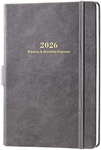 2026-2027 Planner - 5.75" X 8.25", JUL. 2026 - JUN. 2027, 2026-2027 Weekly & Monthly Planner with Calendar Stickers, Premium Thicker Paper, Pen Holder, Inner Pocket and 44 Notes Pages - Gray - Image 1