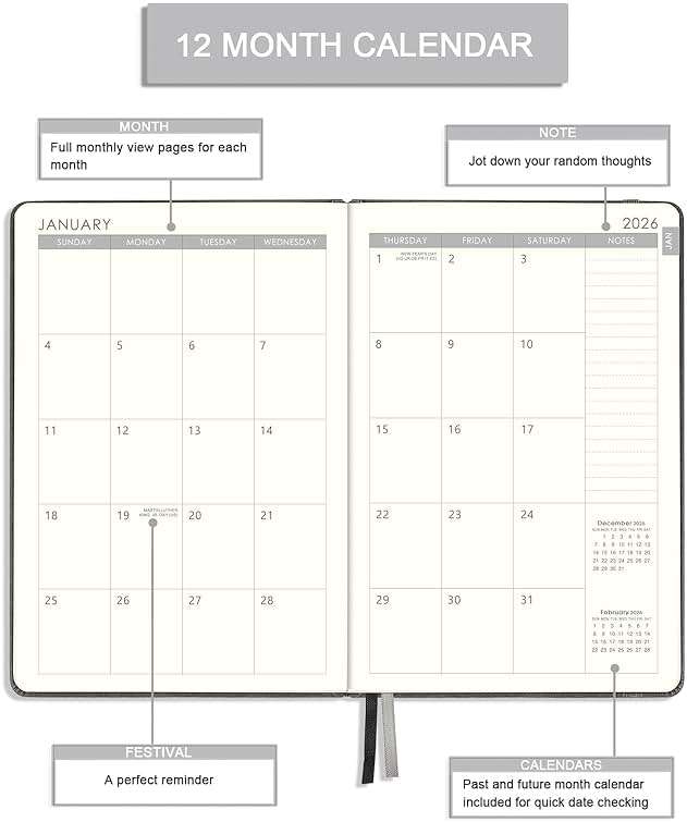 2026-2027 Planner - 5.75" X 8.25", JUL. 2026 - JUN. 2027, 2026-2027 Weekly & Monthly Planner with Calendar Stickers, Premium Thicker Paper, Pen Holder, Inner Pocket and 44 Notes Pages - Gray - Image 3
