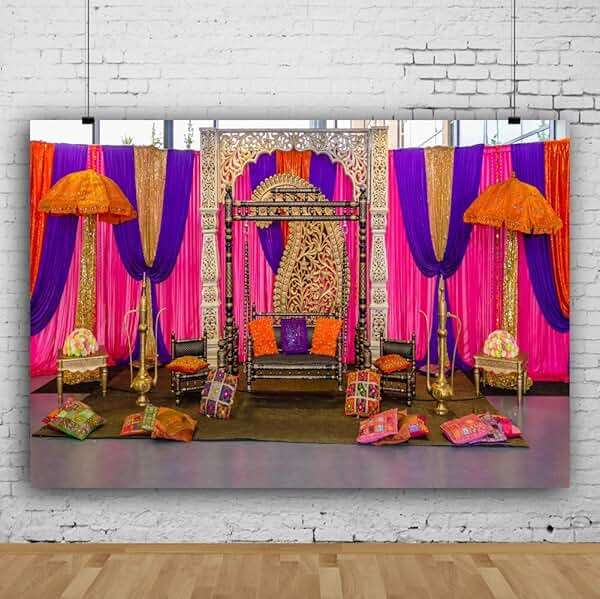CSFOTO 7x5ft Diwali Backdrop Traditional Indian Wedding Happy Holi Photo Booth Background India Pooja Moroccan Photo Backdrop - Image 3