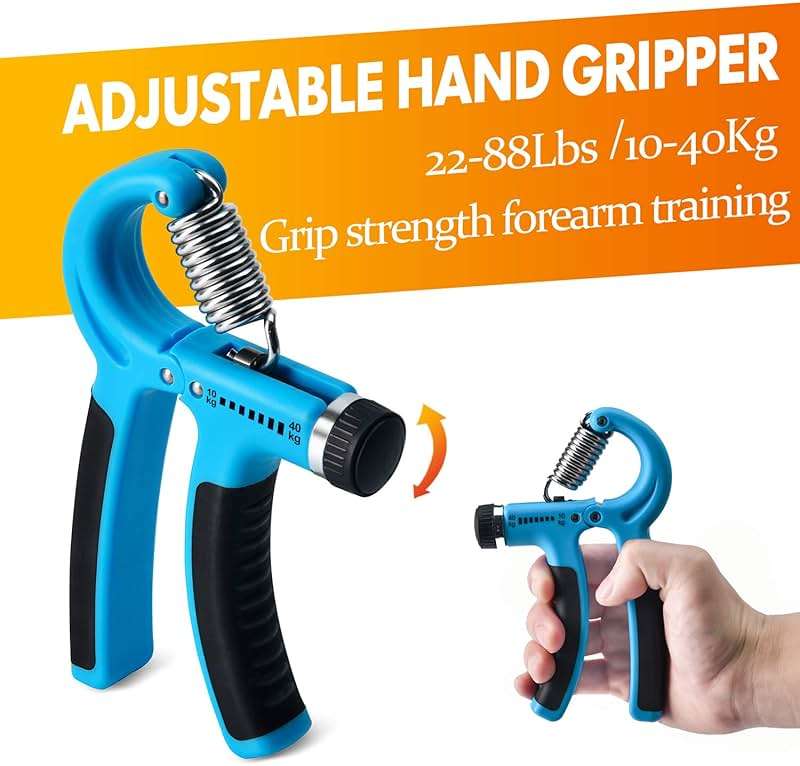 IMENSEAS Grip Strength Trainer 7 Pack Adjustable Hand Gripper, Finger Stretcher Resistance Extensor Bands, Finger Exerciser, Grip Strength Ring & Stress Ball, Hand Grip Strengthener - Image 2