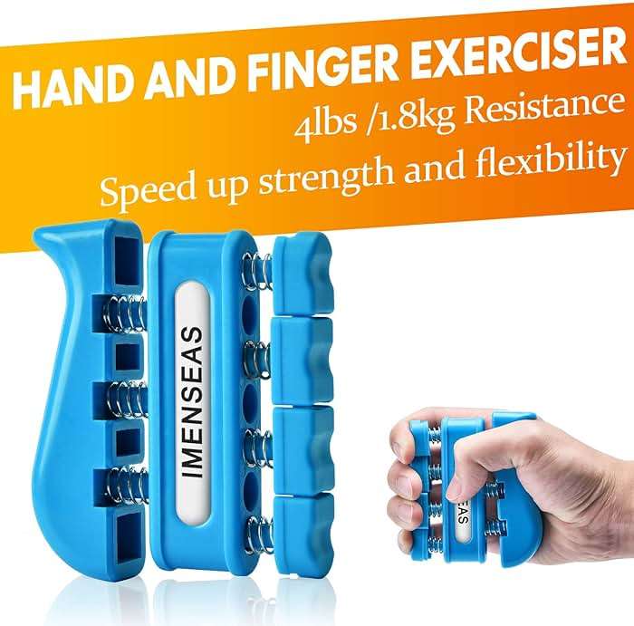 IMENSEAS Grip Strength Trainer 7 Pack Adjustable Hand Gripper, Finger Stretcher Resistance Extensor Bands, Finger Exerciser, Grip Strength Ring & Stress Ball, Hand Grip Strengthener - Image 3