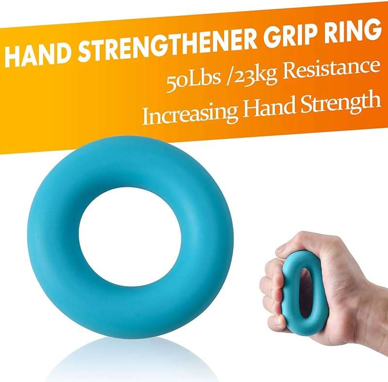 IMENSEAS Grip Strength Trainer 7 Pack Adjustable Hand Gripper, Finger Stretcher Resistance Extensor Bands, Finger Exerciser, Grip Strength Ring & Stress Ball, Hand Grip Strengthener - Image 5