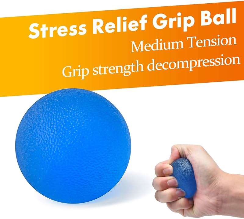 IMENSEAS Grip Strength Trainer 7 Pack Adjustable Hand Gripper, Finger Stretcher Resistance Extensor Bands, Finger Exerciser, Grip Strength Ring & Stress Ball, Hand Grip Strengthener - Image 6