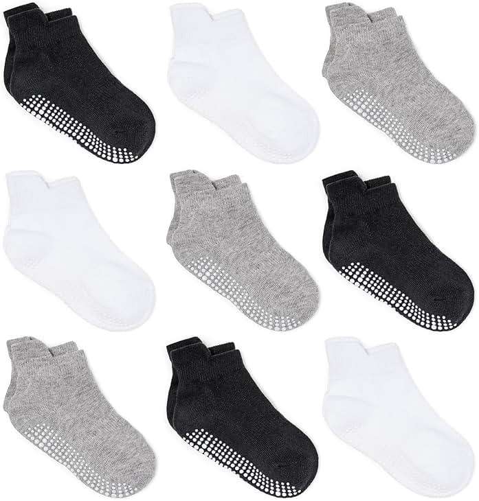 Zaples Baby Non Slip Grip Ankle Socks with Non Skid Soles for Infants Toddlers Kids Boys Girls - Image 1