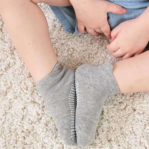 Zaples Baby Non Slip Grip Ankle Socks with Non Skid Soles for Infants Toddlers Kids Boys Girls - Image 7