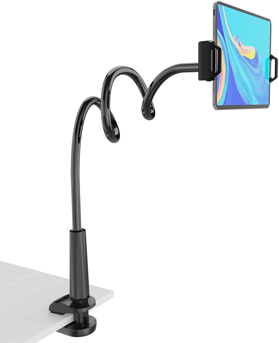 MAGIPEA Gooseneck Tablet Holder for Bed, Flexible Tablet Stand Holder with 360° Adjustable, Hands Free Tablet Mount Clip, Compatible with iPad/Kindle/Switch/Galaxy Tabs, More 4.7-13" Devices - Image 1