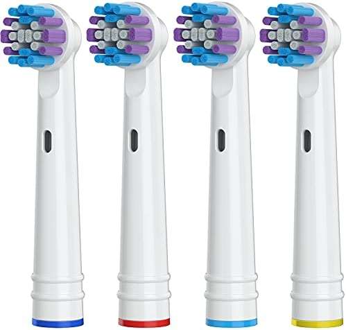 Replacement Toothbrush Heads for Oral-B, 4 Pack Replacement Heads Compatible with Oral B Braun Electric Toothbrush, 1 Count (Pack of 4) - Image 1