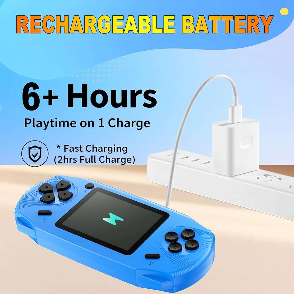 Beijue 16 Bit Handheld Games for Kids Preloaded 220 Retro Video Games, Blue | 3.0" HD Screen, Rich Gameplay,USB-C Rechargeable, 6+Hrs Play, Portable Travel Toy for Car Flights,Boys Girls Birthdays Gift - Image 5