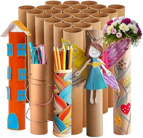 Bright Creations Cardboard Tubes - Paper Towel Rolls for Crafts - Paper Towel Cardboard Tubes - 10 in Length, 1.7 in Diameter, Brown, Pack of 24 - Image 1