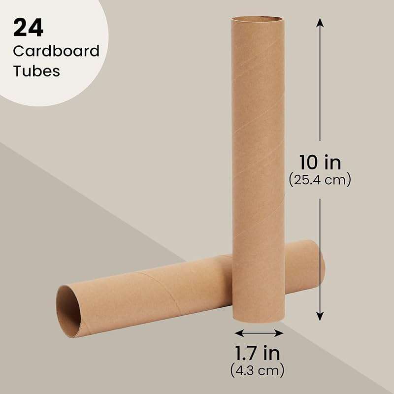 Bright Creations Cardboard Tubes - Paper Towel Rolls for Crafts - Paper Towel Cardboard Tubes - 10 in Length, 1.7 in Diameter, Brown, Pack of 24 - Image 4