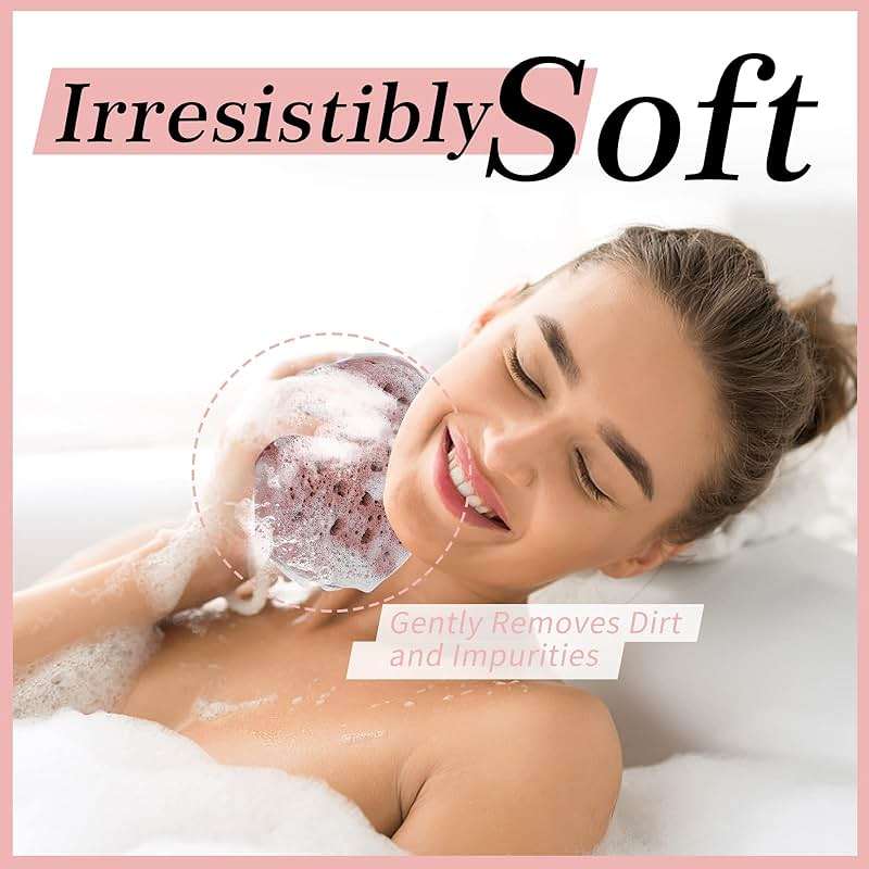 KECUCO 3 Pcs Bath Sponge for Women, Men, Teenager, Body Wash Sponges Loofah Body Scrubber, 3 Colors & Large Size Shower Pouf Cleaning Loofahs for Shower Exfoliating - Image 5