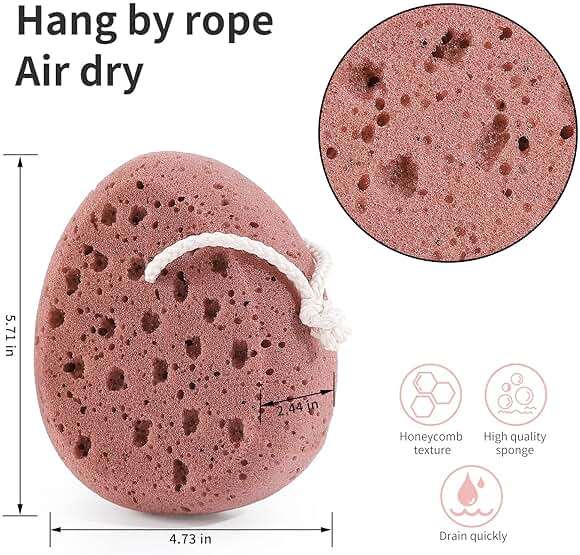 KECUCO 3 Pcs Bath Sponge for Women, Men, Teenager, Body Wash Sponges Loofah Body Scrubber, 3 Colors & Large Size Shower Pouf Cleaning Loofahs for Shower Exfoliating - Image 7
