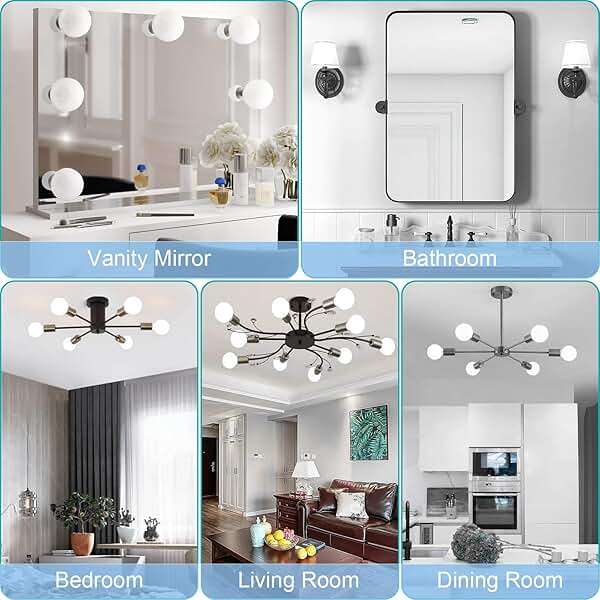 hansang G25 LED Globe Light Bulbs, 60W Equivalent, 5000K Daylight Bathroom, E26 Base, Eye-Friendly Vanity Round, Perfect for Vanity Makeup Mirror, 120V CRI85+ Non-Dimmable 4Pack - Image 7
