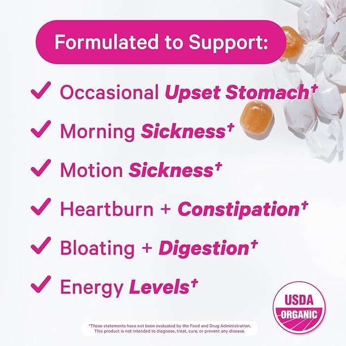 Pink Stork Organic Peppermint Sweets for Morning Sickness and Motion Sickness Support, Added Vitamin B6, 1st Trimester Pregnancy Must Haves - 30 Wrapped Peppermint Candies - Image 2