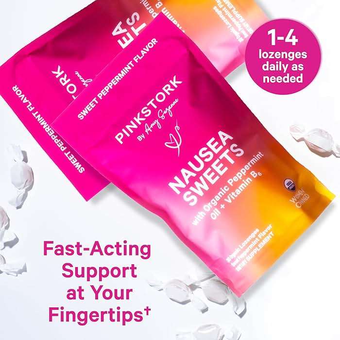 Pink Stork Organic Peppermint Sweets for Morning Sickness and Motion Sickness Support, Added Vitamin B6, 1st Trimester Pregnancy Must Haves - 30 Wrapped Peppermint Candies - Image 6