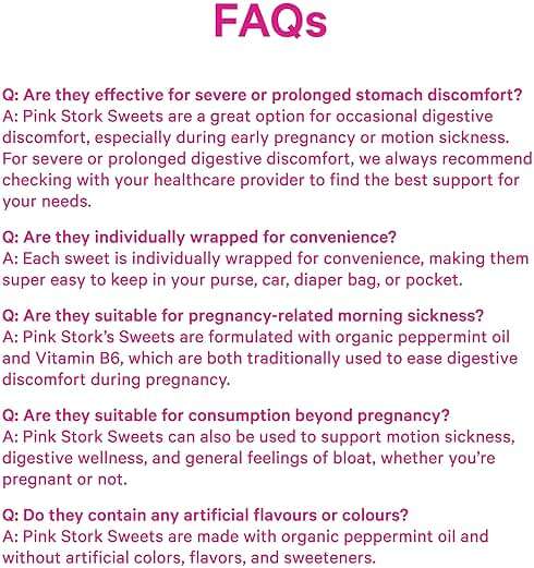 Pink Stork Organic Peppermint Sweets for Morning Sickness and Motion Sickness Support, Added Vitamin B6, 1st Trimester Pregnancy Must Haves - 30 Wrapped Peppermint Candies - Image 9