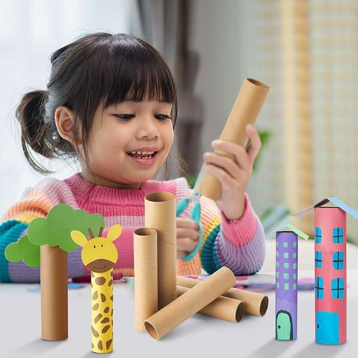 Bright Creations Paper Towel Tubes - 50-Pack Brown Cardboard Tubes, 2 Sizes (1.2 x 6 in & 1.7 x 7.5 in) - Cardboard Roll Crafts & DIY Art Projects - Image 2