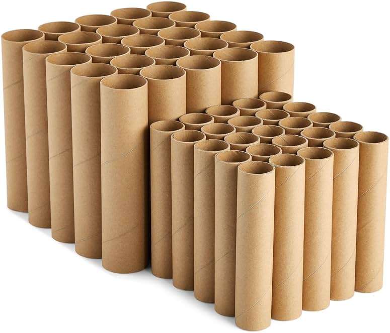 Bright Creations Paper Towel Tubes - 50-Pack Brown Cardboard Tubes, 2 Sizes (1.2 x 6 in & 1.7 x 7.5 in) - Cardboard Roll Crafts & DIY Art Projects - Image 6