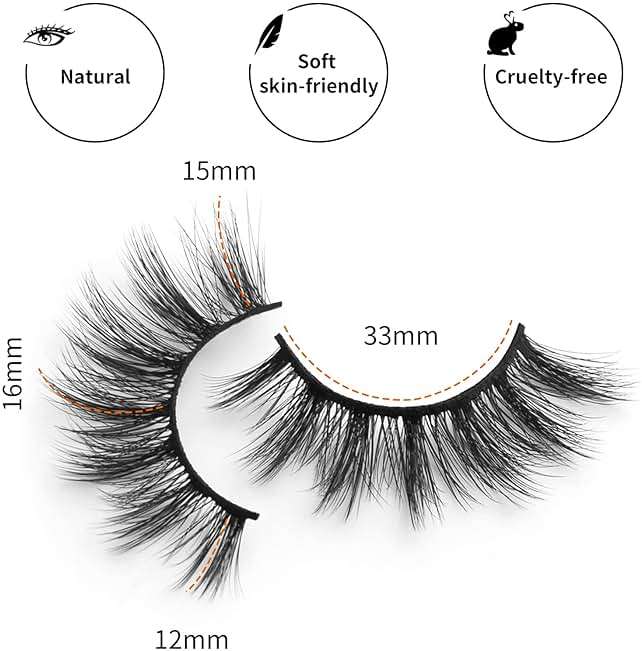 DYSILK Fake Eyelashes Natural Lash - Mink Lashes 5 Pairs 6D Wispy Lash Pack - Eye Lashes Strip Eyelash Extension Kit Reusable False Lashes Natural Look | 002-16mm - Image 3