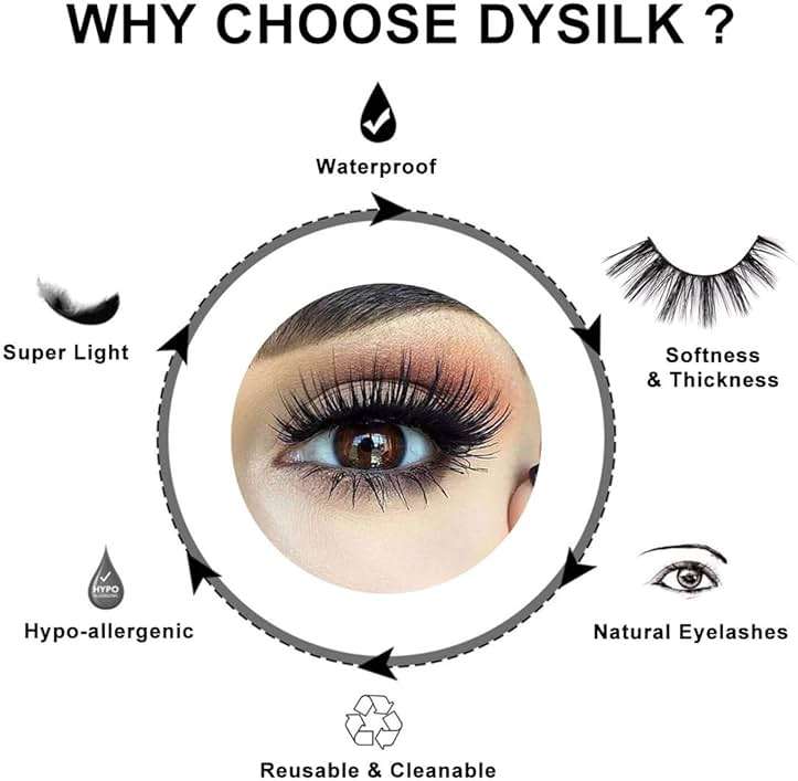 DYSILK Fake Eyelashes Natural Lash - Mink Lashes 5 Pairs 6D Wispy Lash Pack - Eye Lashes Strip Eyelash Extension Kit Reusable False Lashes Natural Look | 002-16mm - Image 6