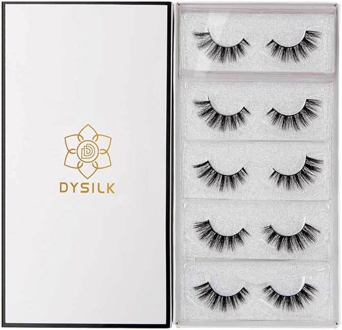 DYSILK Fake Eyelashes Natural Lash - Mink Lashes 5 Pairs 6D Wispy Lash Pack - Eye Lashes Strip Eyelash Extension Kit Reusable False Lashes Natural Look | 002-16mm - Image 7