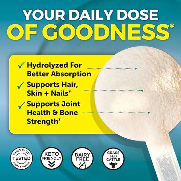 Viva Naturals Collagen Peptides Powder - Grass-Fed Hydrolyzed Bovine, Type I & III - 19 g Protein, Unflavored, Easy Dissolving - Joint, Skin, Hair & Nail Support - Paleo, Keto, Non-GMO - 1lb - Image 4