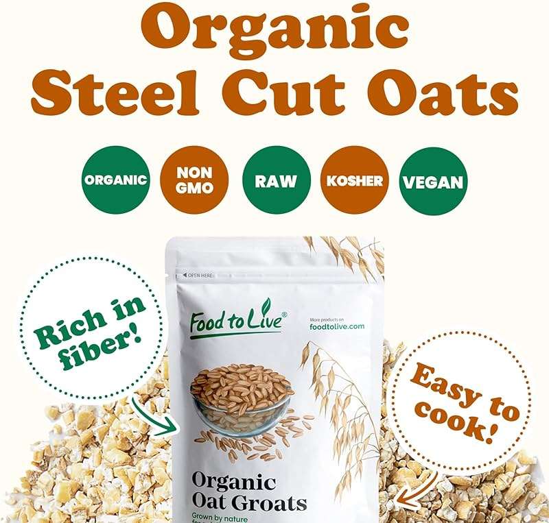 Food to Live Organic Steel Cut Oats, 10 Pounds – 100% Whole Grain Irish Oats, Non-GMO Cereal, Non-Irradiated, Vegan, Bulk, Product of the USA - Image 4