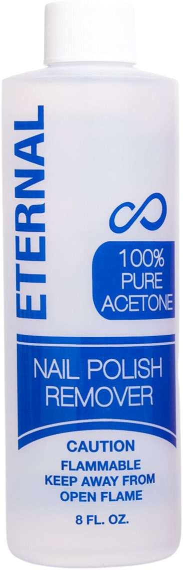 Eternal 100% Pure Acetone- Acetona pura – Quick Professional Ultra-Powerful Nail Polish Remover for Natural, Gel, Acrylic, Shellac Nails and Dark Colored Paints (8 FL. OZ.) - Image 1
