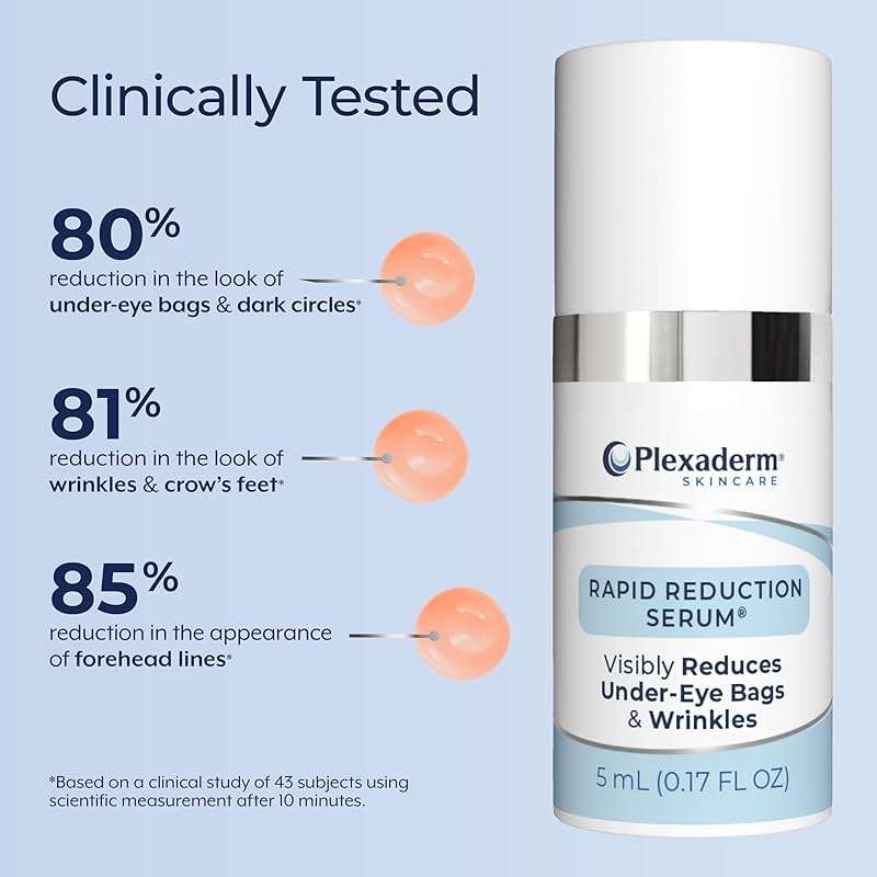 Plexaderm Rapid Reduction Eye Serum - Visibly Reduces Under-Eye Bags, Wrinkles, Dark Circles, Fine Lines & Crow's Feet Instantly, Anti Aging Wrinkle Remover for Face, Pump - Image 7