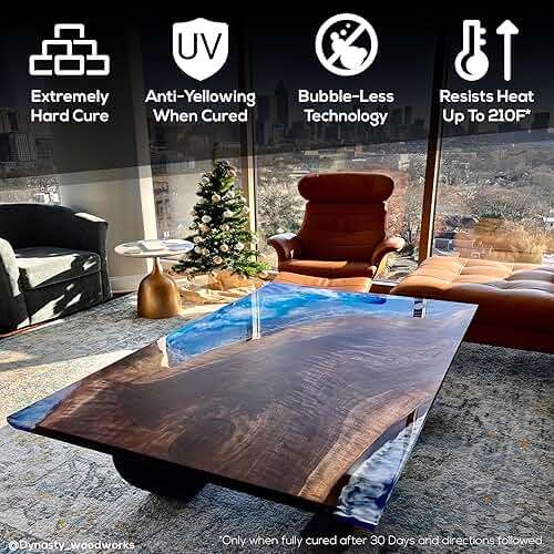 Superclear Liquid Glass Deep Pour Epoxy Resin 3 Gallons Kit, 2-4 Inch Clear Casting Resin for River Tables, Live Edge Wood, Large Molds, Food Safe, Zero VOC, Bubble Free - Image 3
