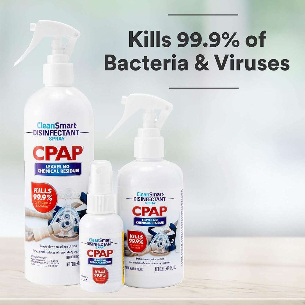 CleanSmart CPAP Disinfectant Spray, Kills 99.9% of Bacteria and Viruses on CPAP Equipment, No Residue, 16 oz (Pack of 2) - Image 2