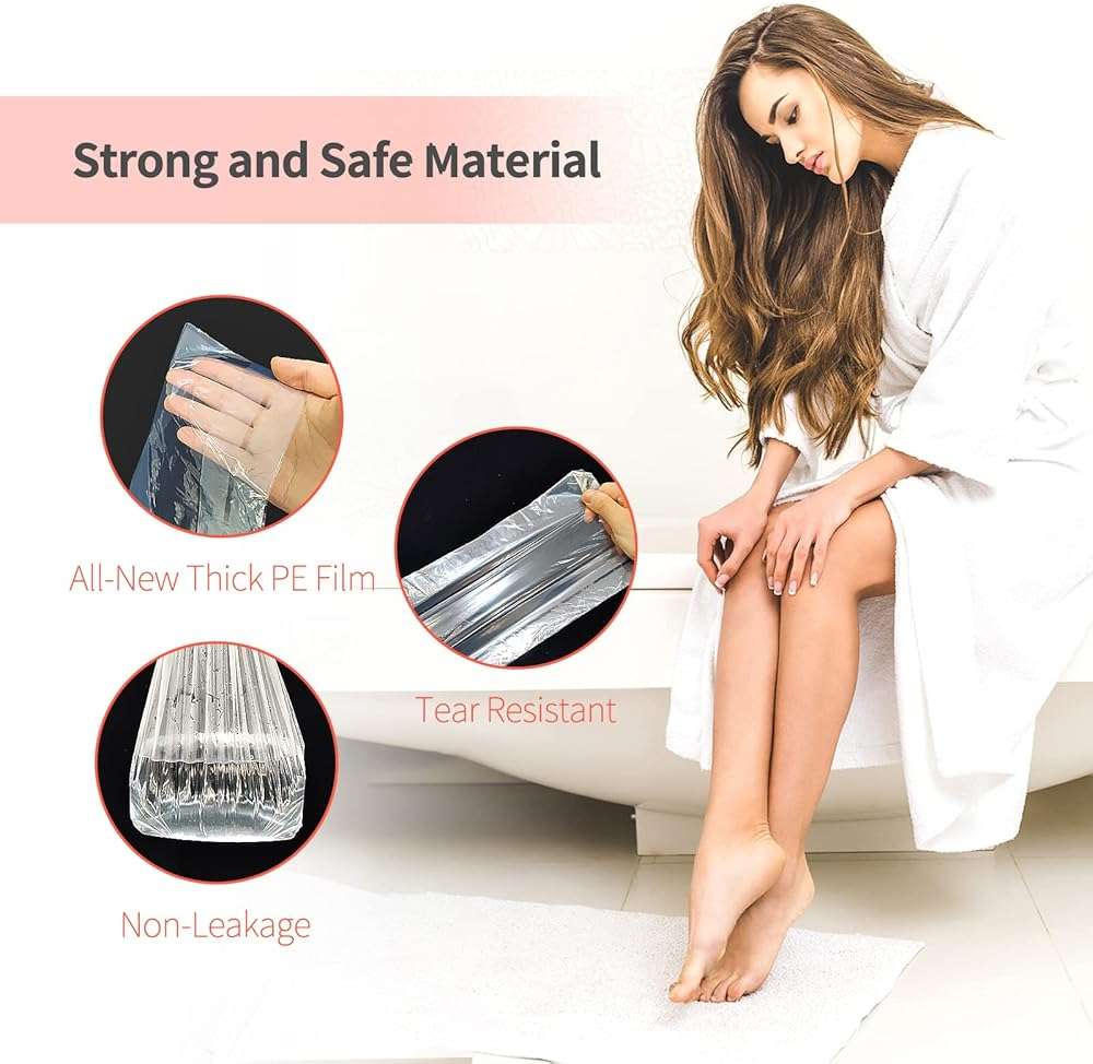 Charmyth Liners Hand or Foot Disposable Thermal Heated Mitt Liners Paraffin Bath Treatments Bags Plastic Liner Socks and Gloves for Hot Wax Therapy (100) - Image 4