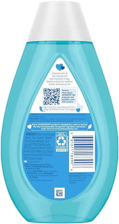 Johnson's Clean & Fresh Children's Shampoo & Body Wash, 2-in-1 Daily Hair & Body Wash for Kids & Toddlers Gently Cleanses Developing Hair, 13.6 fl. oz - Image 4