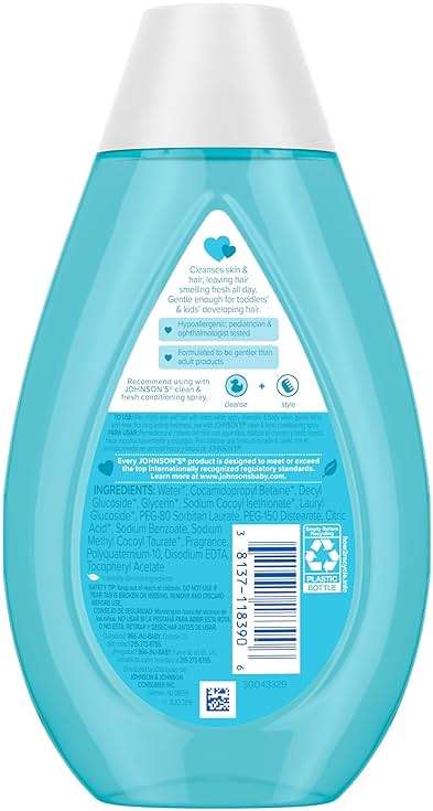 Johnson's Clean & Fresh Children's Shampoo & Body Wash, 2-in-1 Daily Hair & Body Wash for Kids & Toddlers Gently Cleanses Developing Hair, 13.6 fl. oz - Image 9