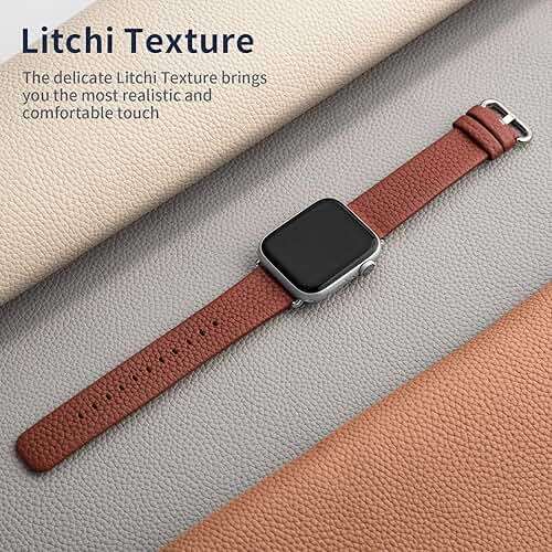 Fullmosa Leather Band Compatible with Apple Watch Band 42mm 44mm 45mm 46mm 49mm, Genuine Leather Replacement Strap for iWatch Ultra3/2/1 SE3/2/1 Series 11 10 9 8 7 6 SE 5 4 3 - Image 2