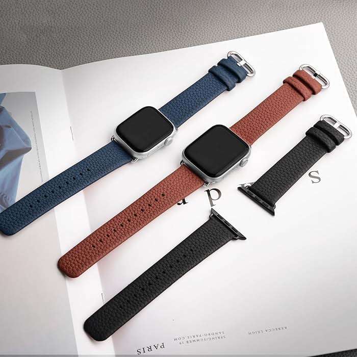 Fullmosa Leather Band Compatible with Apple Watch Band 42mm 44mm 45mm 46mm 49mm, Genuine Leather Replacement Strap for iWatch Ultra3/2/1 SE3/2/1 Series 11 10 9 8 7 6 SE 5 4 3 - Image 6